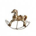 Cavallo resina a dondolo con dettagli bronzo assort. 2 CM 23