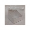 Scatola vetrina pvc e cartoncino bianco.MIS.10X10 H.9CM