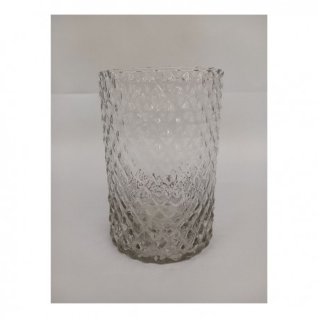 Vaso vetro diamante.DIAM.10 H.15CM