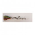 Scritta metallo LOVE con nappa multicolor.MIS.4,5CM (NAPPA ESCLUSA)