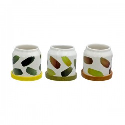 SET3PZ Vaso ceramica con decoro assortito.MIS.4X11,4 H10,8CM