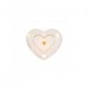 Cuore porcellana con luce led scatola shopper compresa.MIS.9X11X5CM