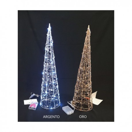 Albero metallo con 30 led.ASS.2 DIAM.16X H60CM