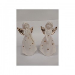 Angelo ceramica con luce led.ASS.2 MIS.8,5X6 H16CM