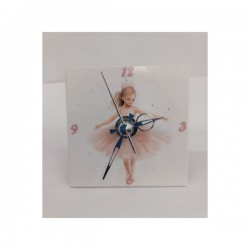 Orologio ceramica bianca ballerina MIS.7,5X7,5CM