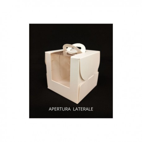 Scatola finestra pvc e cartoncino BIANCO LATTE MIS.10X10X10CM